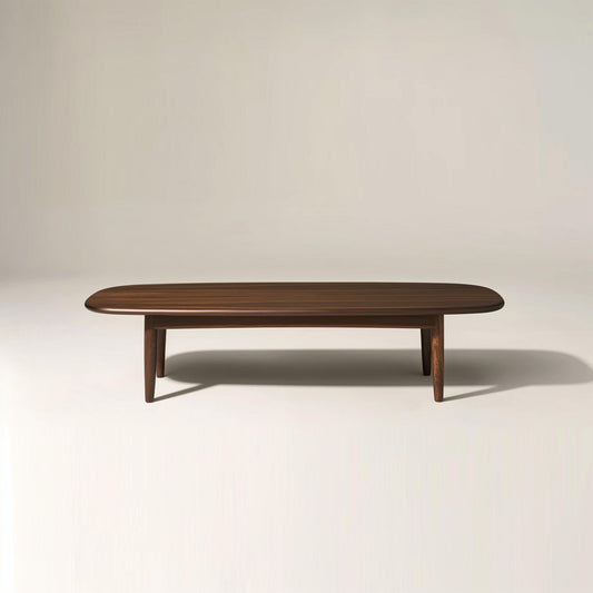 Modern Walnut Coffee Table – Minimalist Wooden Center Table